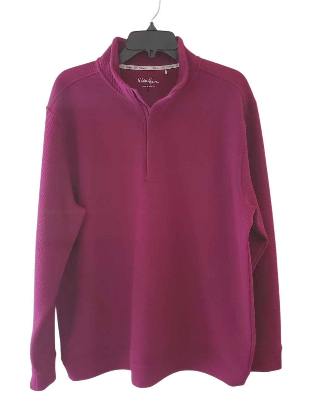 Walter Hagen Men’s Magenta V-Neck 1/4 Zip Pullover Size Large
